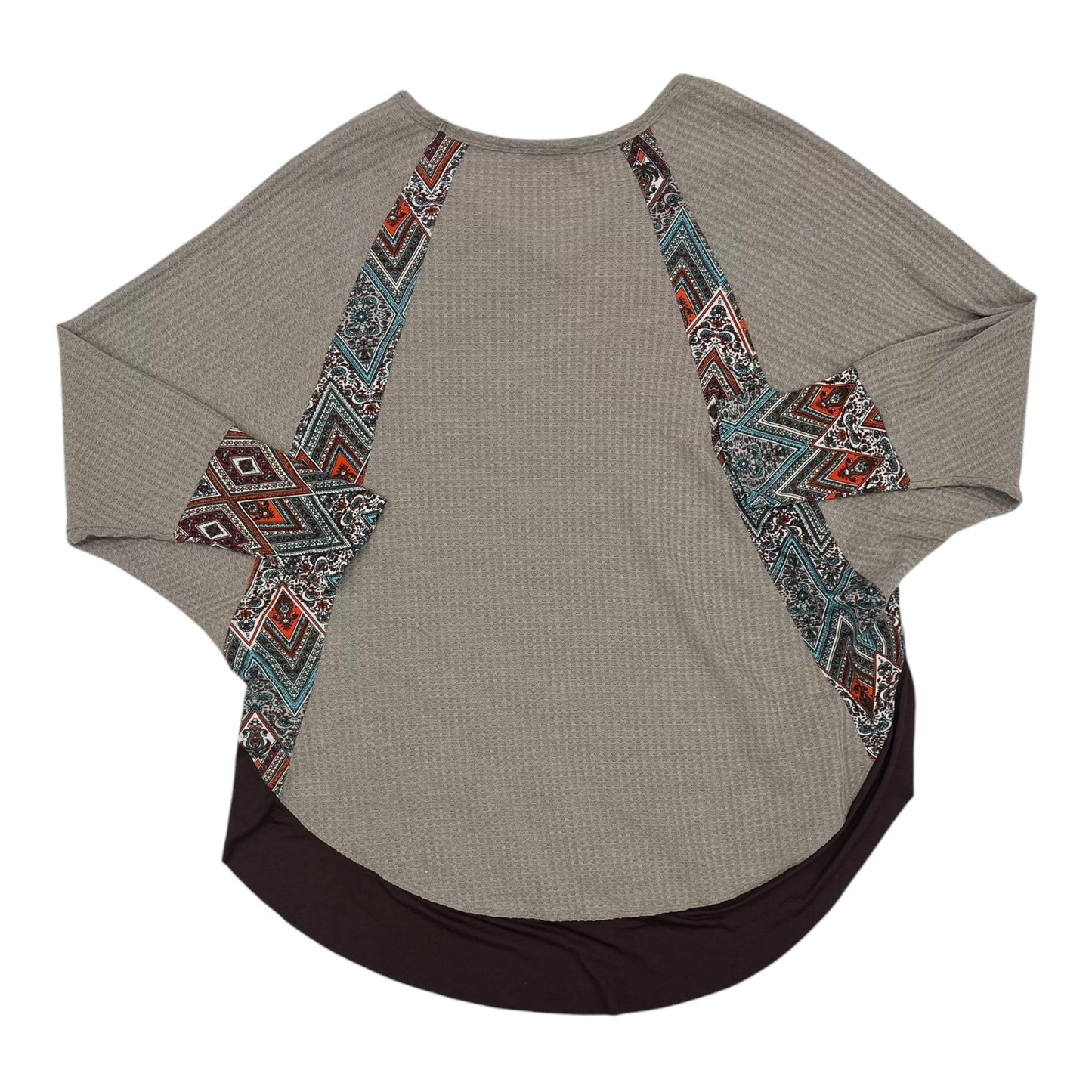 Top 3/4 Sleeve By Umgee In Brown, Size:1X