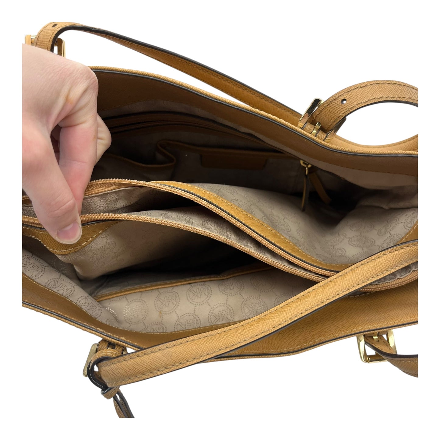 Handbag Designer By Michael Kors In Brown, Size:Medium