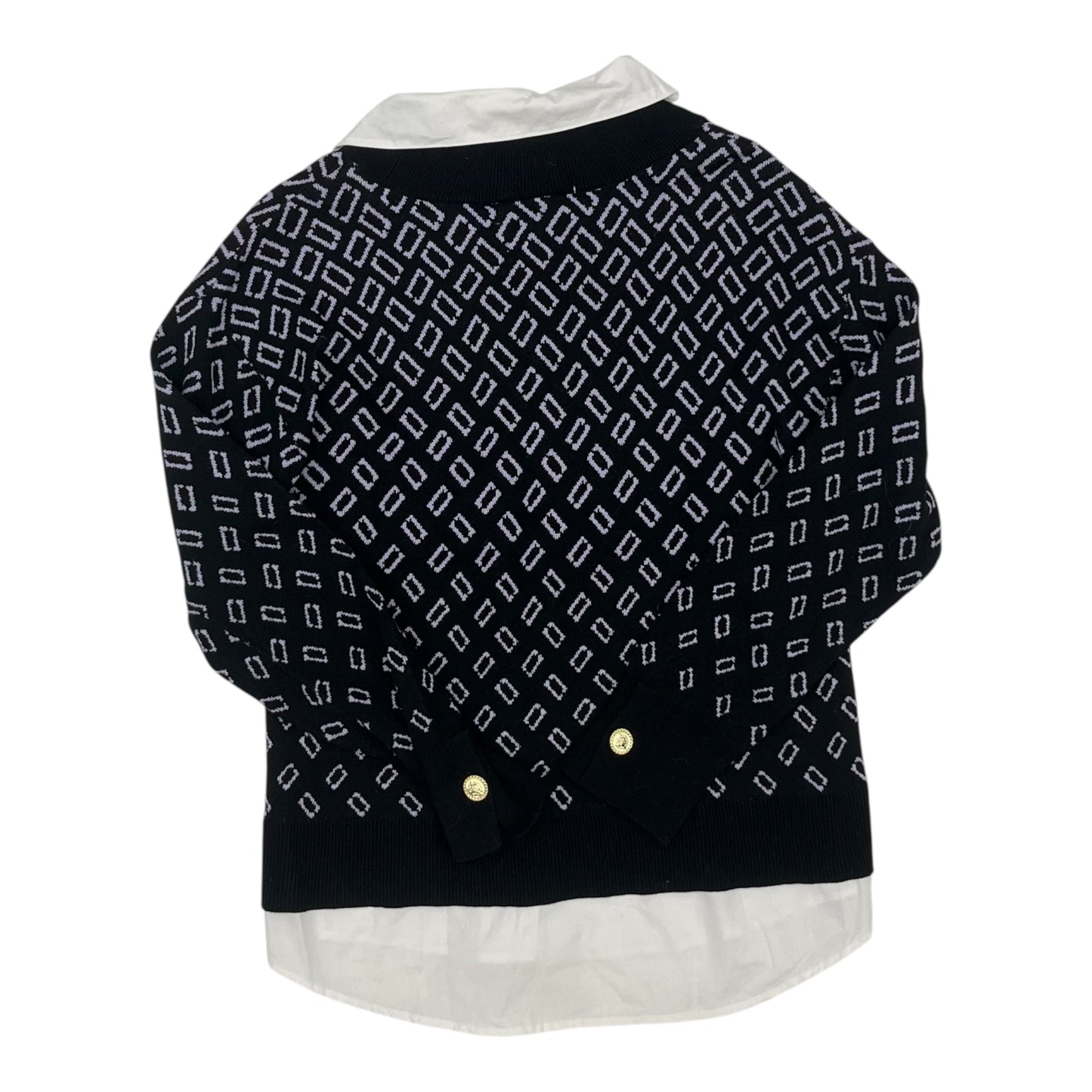 Sweater By Anne Klein In Black & Purple, Size:L