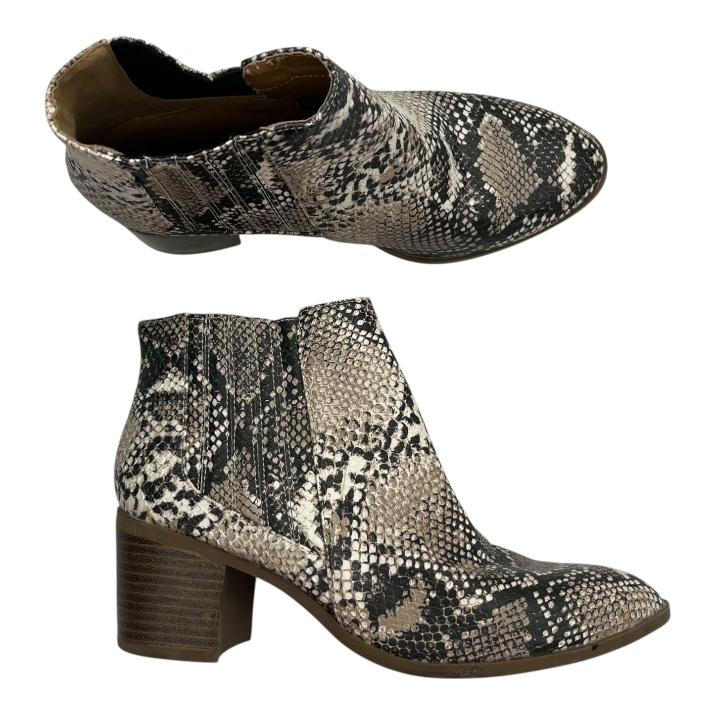 Boots Ankle Heels By Maurices In Snakeskin Print, Size:6