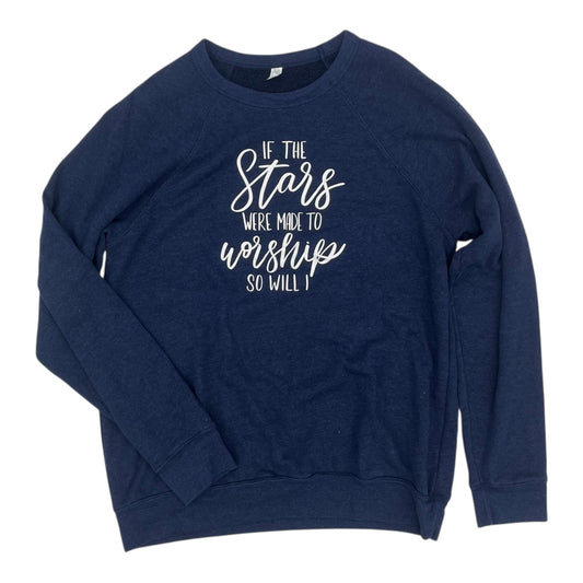 Sweatshirt Crewneck By Clothes Mentor In Navy, Size:L