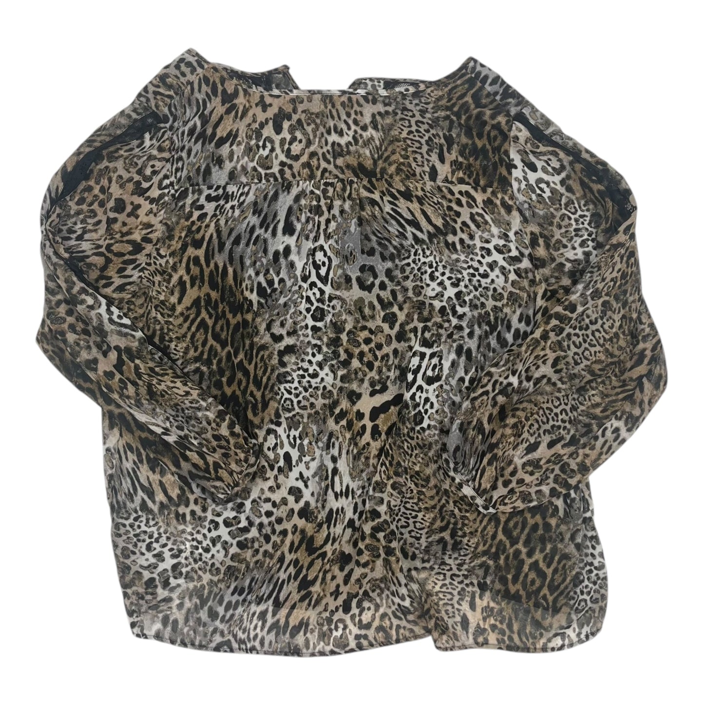 Blouse Ls By Agb In Animal Print, Size:3X