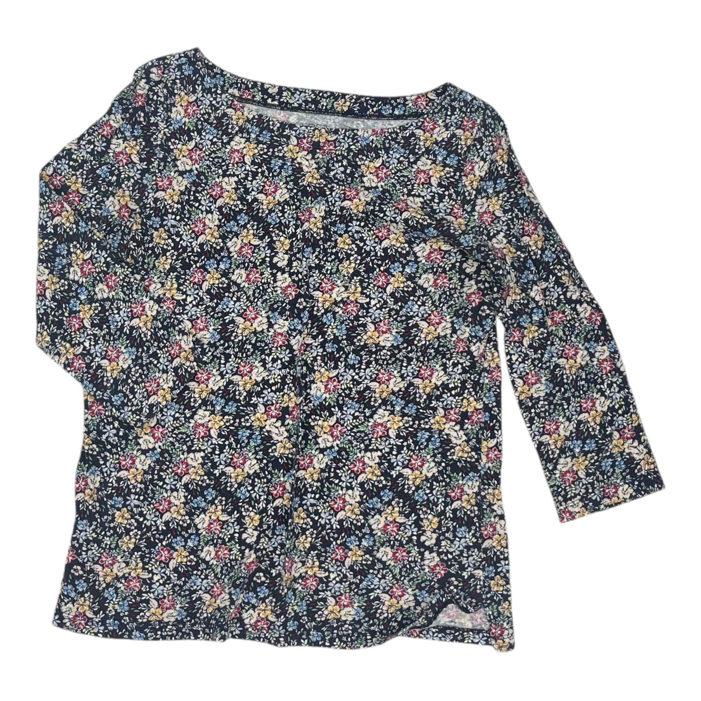 Top 3/4 Sleeve By Loft In Floral Print, Size:M