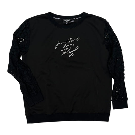 Top Ls Designer By Karl Lagerfeld In Black, Size:M