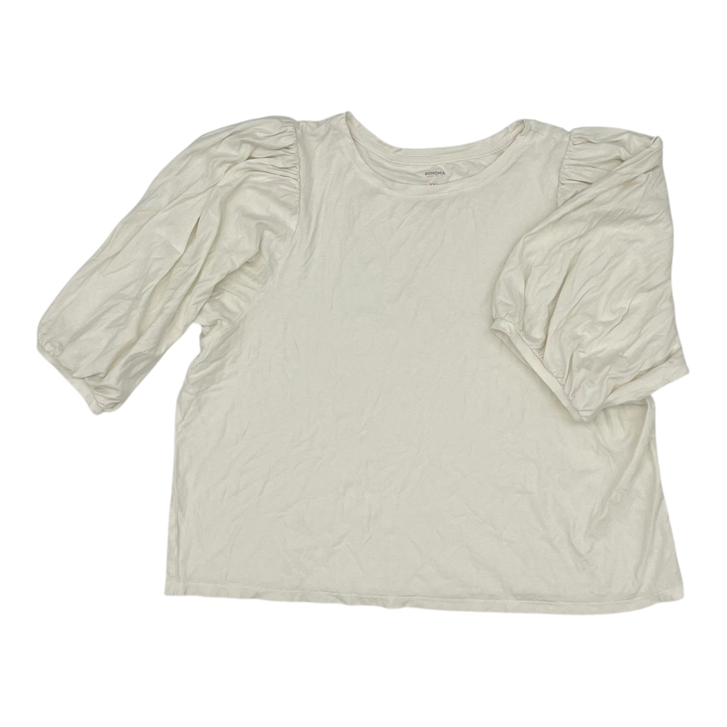 Top 3/4 Sleeve By Sonoma In Cream, Size:Xxl