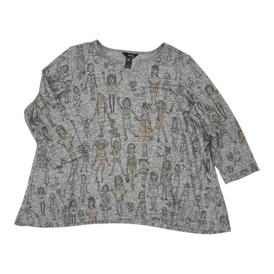 Top Ls By Ali Miles In Grey, Size:2X