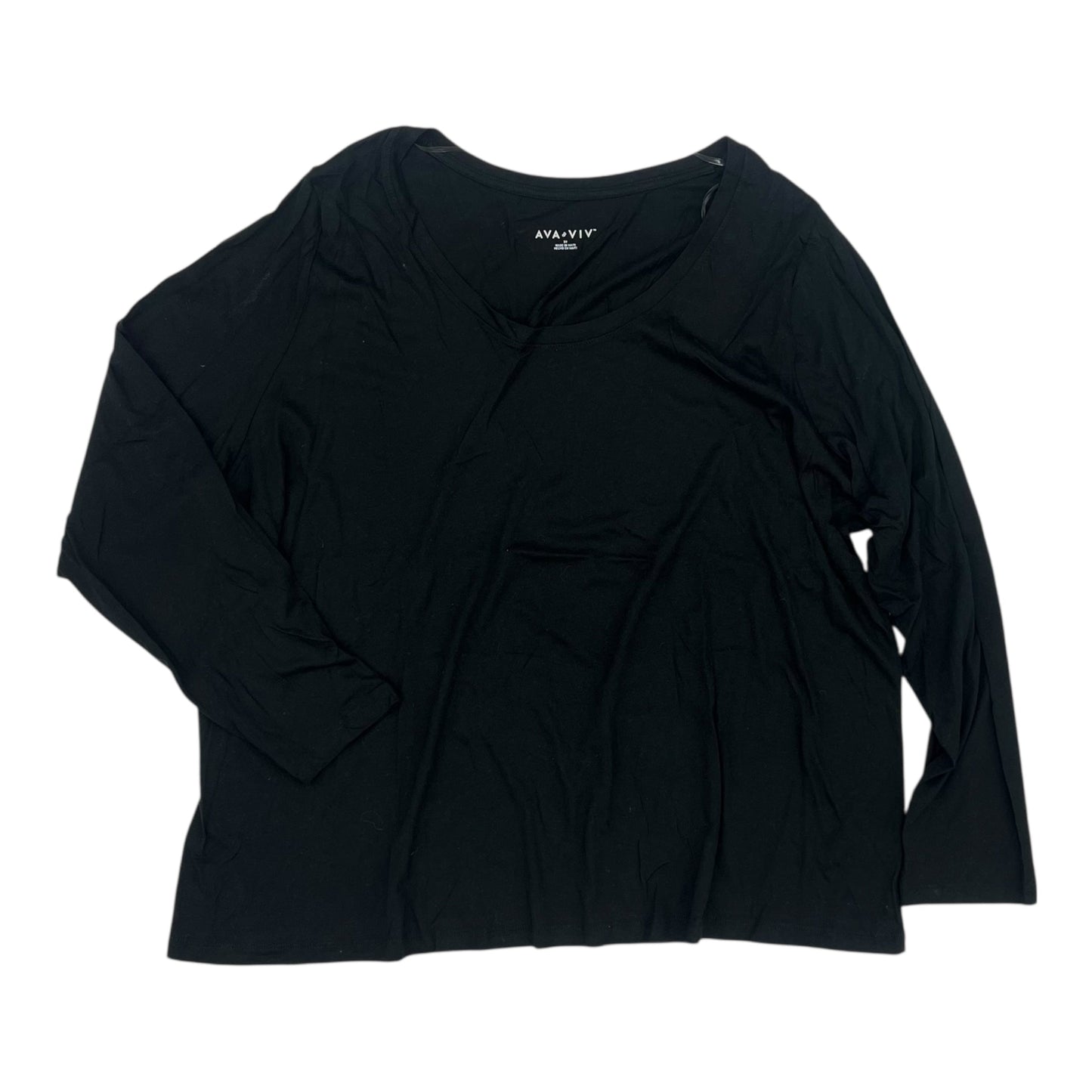 Top Ls Basic By Ava & Viv In Black, Size:3X