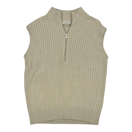Vest Sweater By Loft In Tan, Size:L