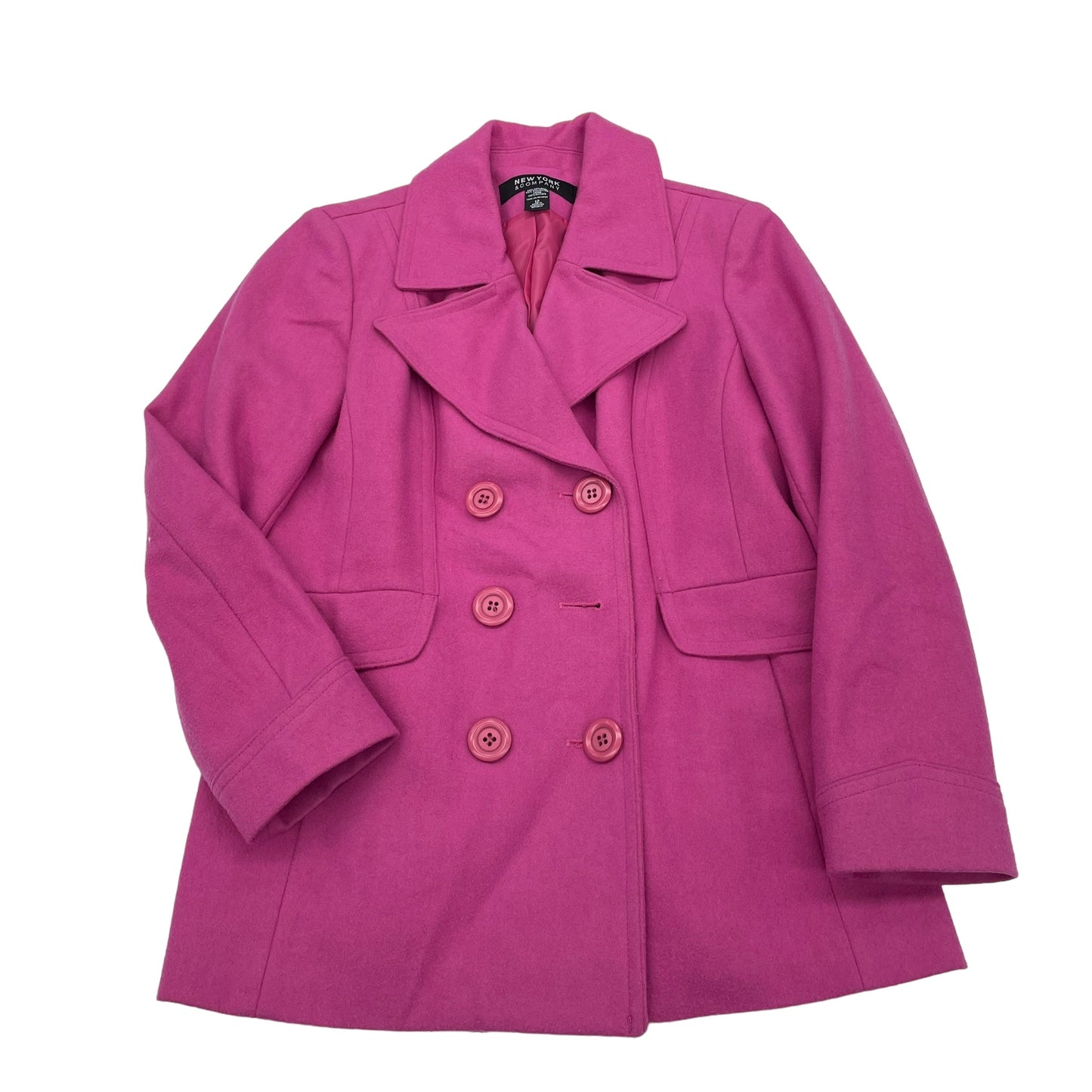 PINK COAT WOOL by NEW YORK AND CO Size:L