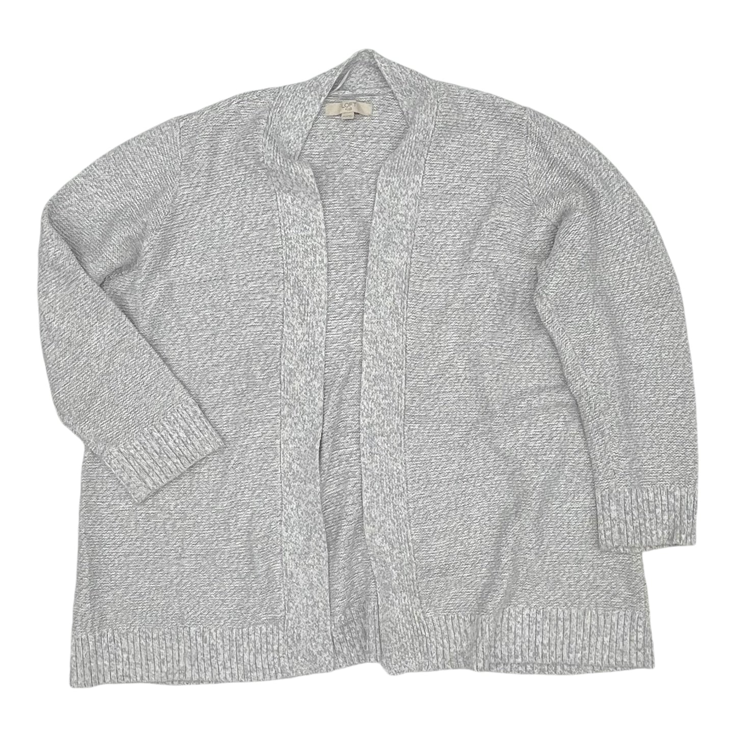 Sweater Cardigan By Loft In Grey, Size:3X