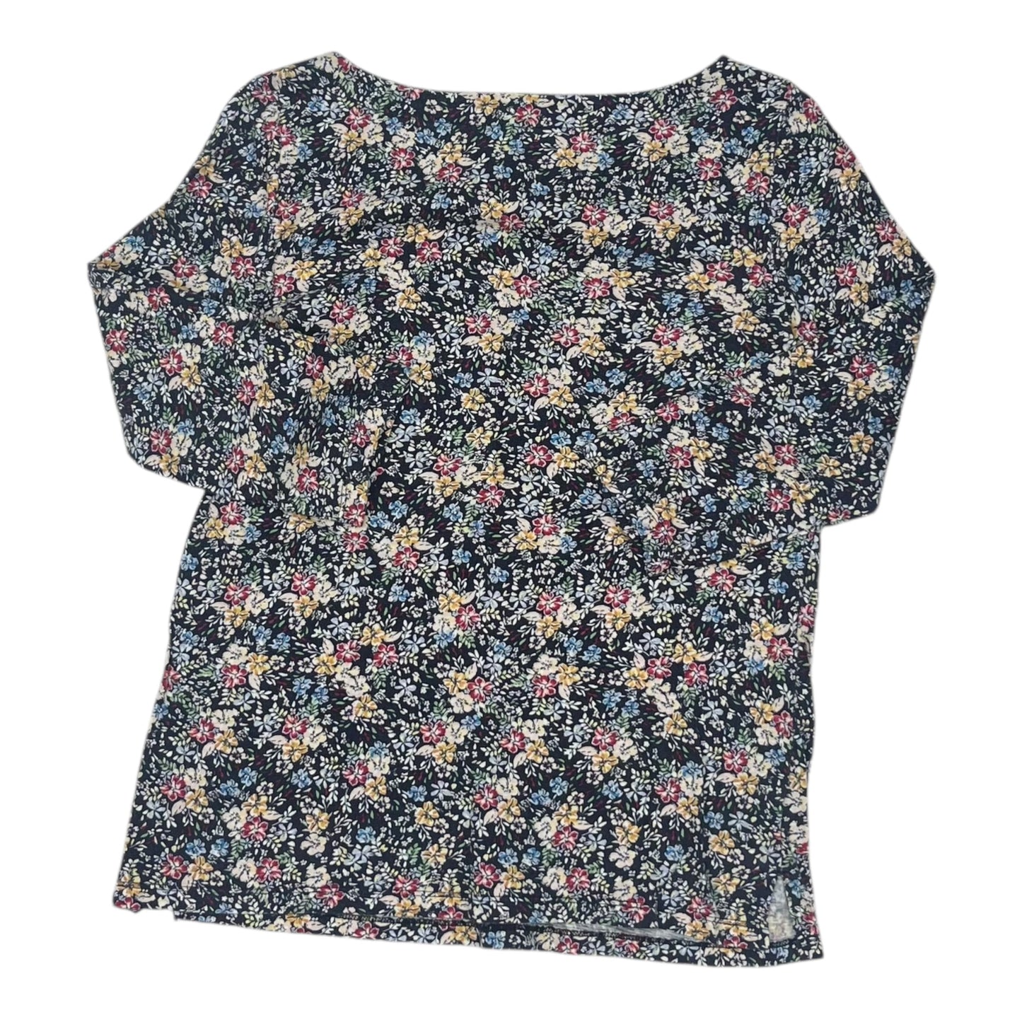 Top 3/4 Sleeve By Loft In Floral Print, Size:M