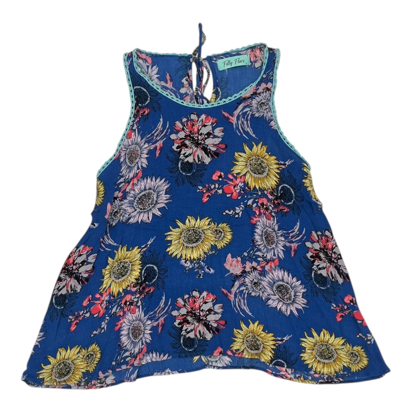 Top Sleeveless By Filly Flair In Blue, Size:S