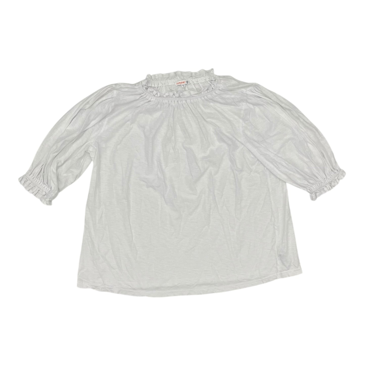 Top 3/4 Sleeve By Sundry In White, Size:Xs