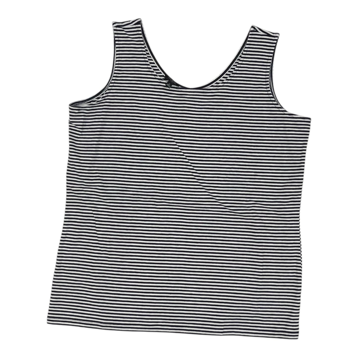 Top Sleeveless By Talbots In Blue & White, Size:Xl