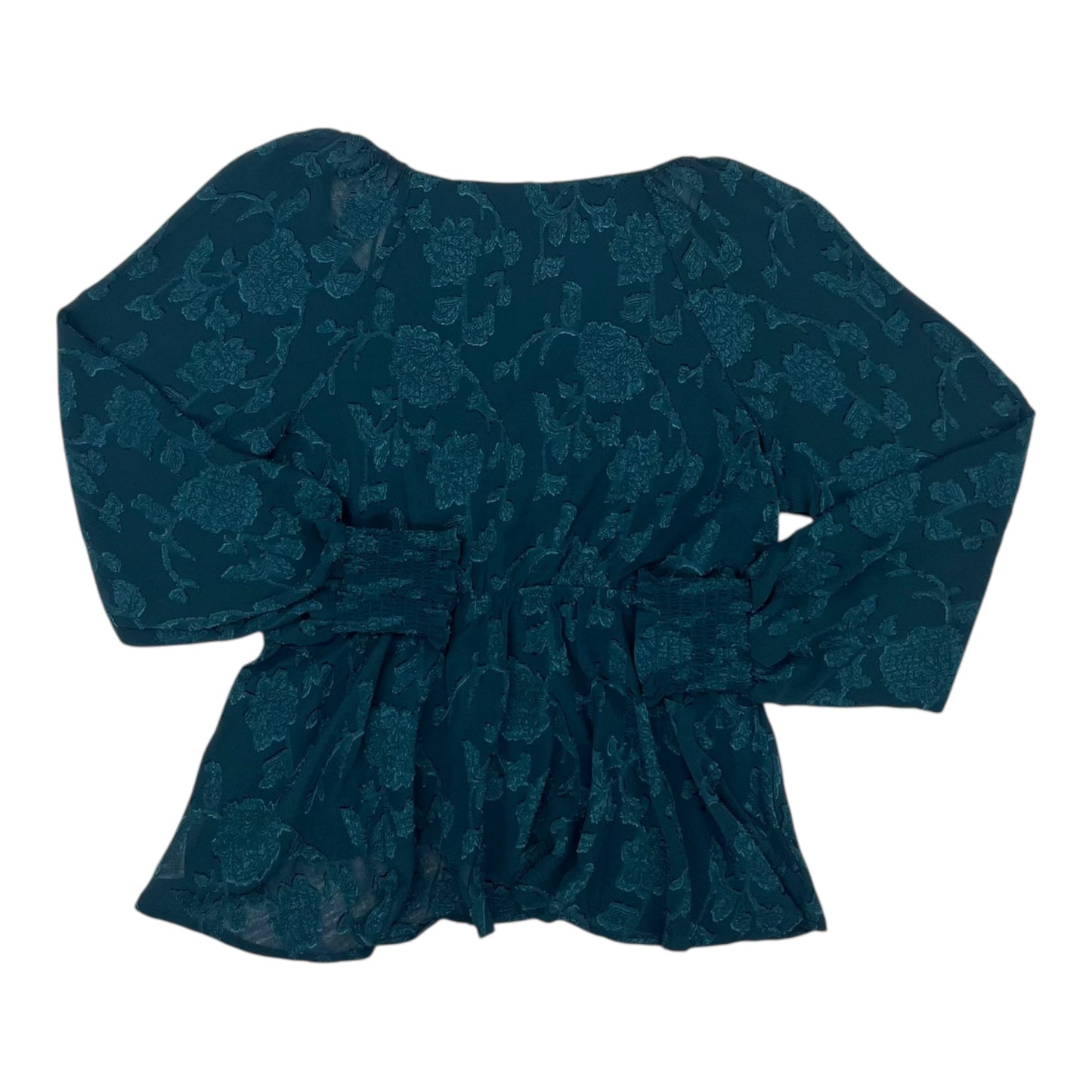 Blouse Ls By Mi Ami In Aqua, Size:L