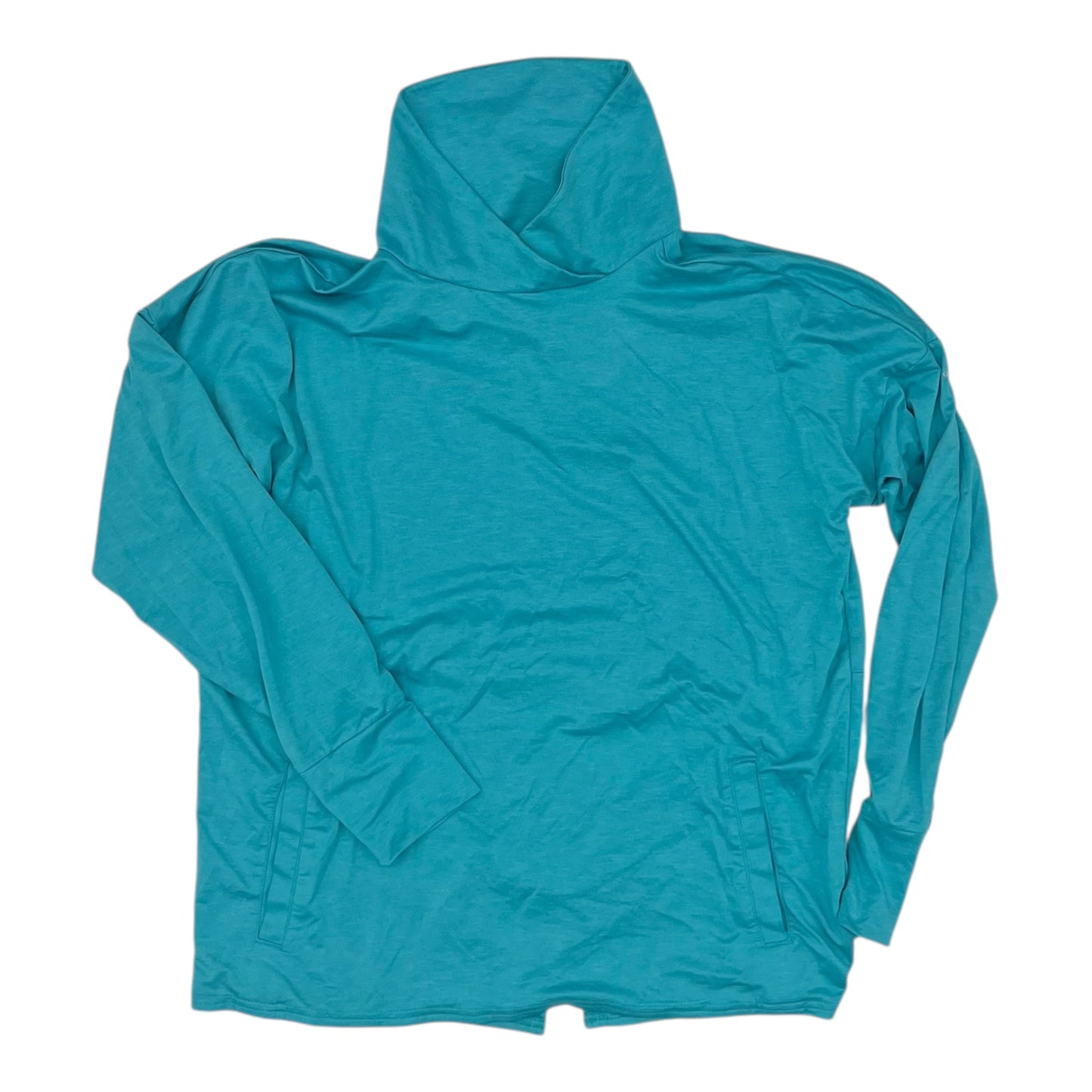 Athletic Top Ls Collar By Columbia In Aqua, Size:L