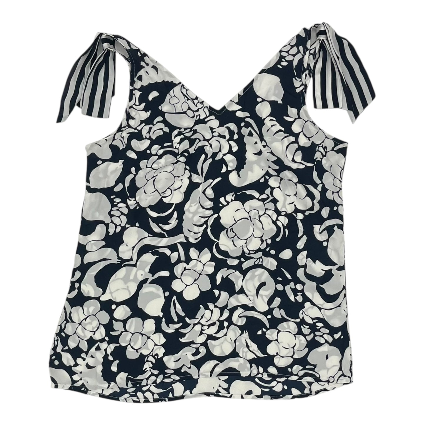 Blouse Sleeveless By Cabi In Blue & White, Size:S