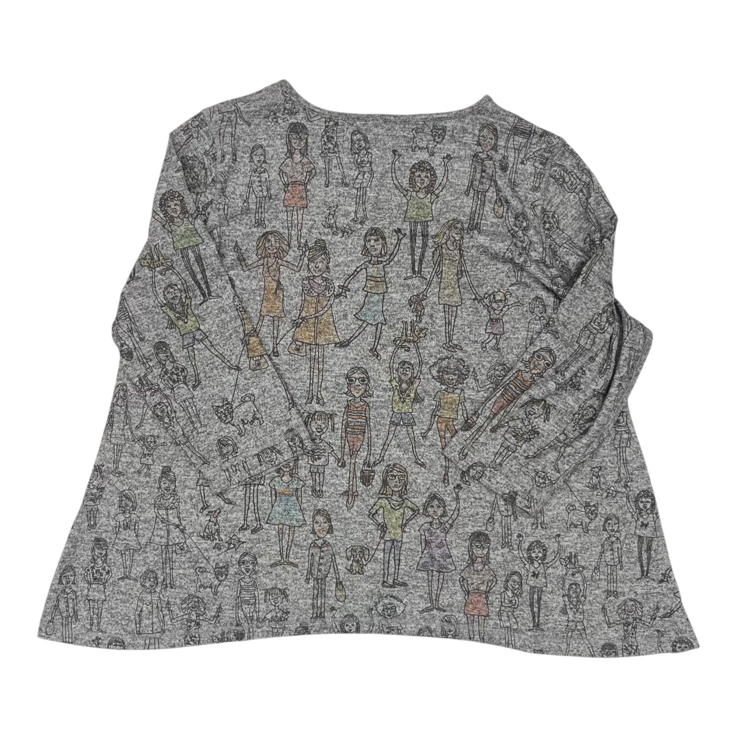 Top Ls By Ali Miles In Grey, Size:2X