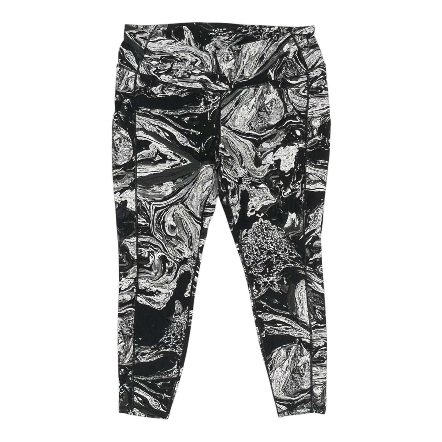 Athletic Leggings By Torrid In Black & White, Size:3X