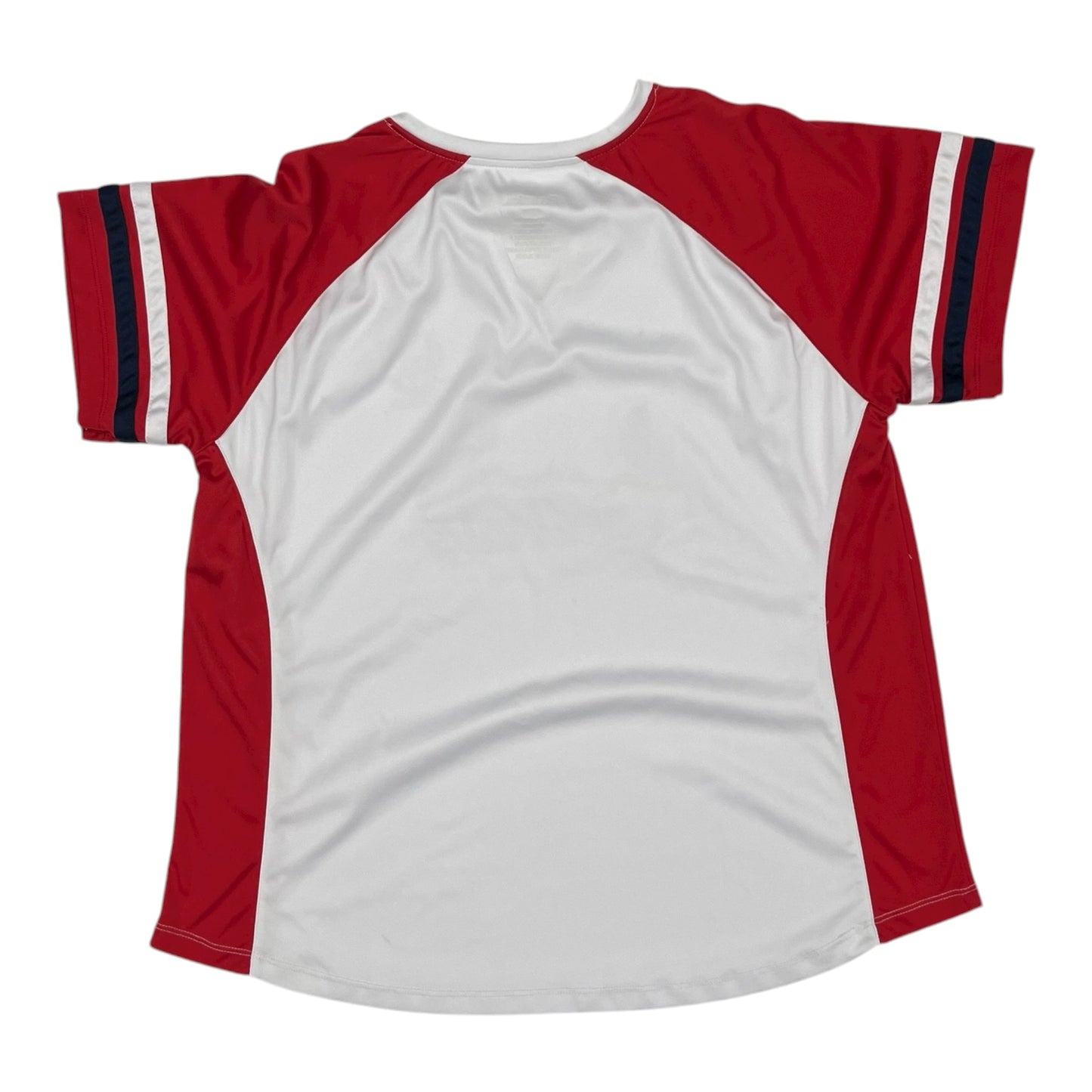 Athletic Top Ss By Fanatics In Red & White, Size:1X