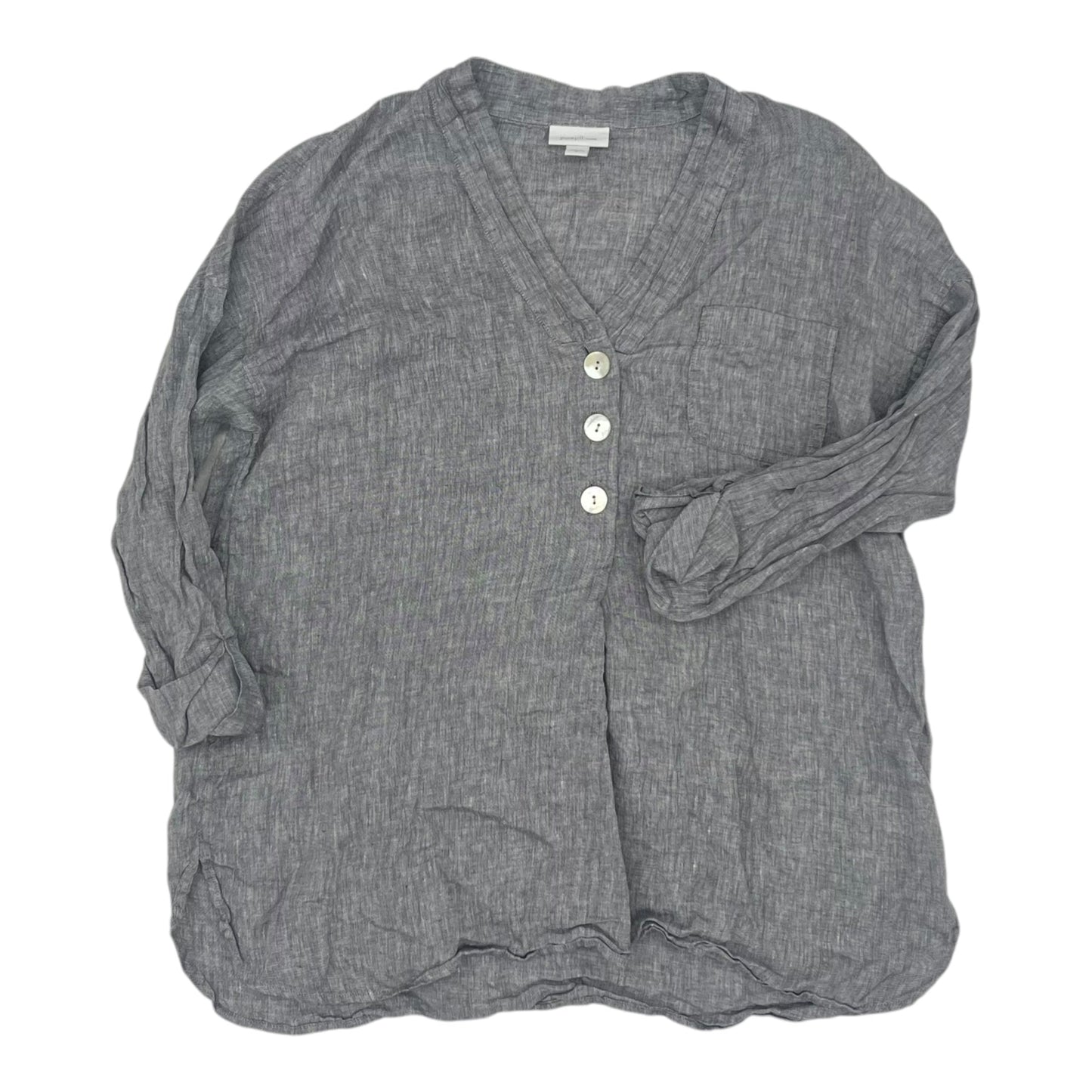 Top 3/4 Sleeve By Pure Jill In Grey, Size:M