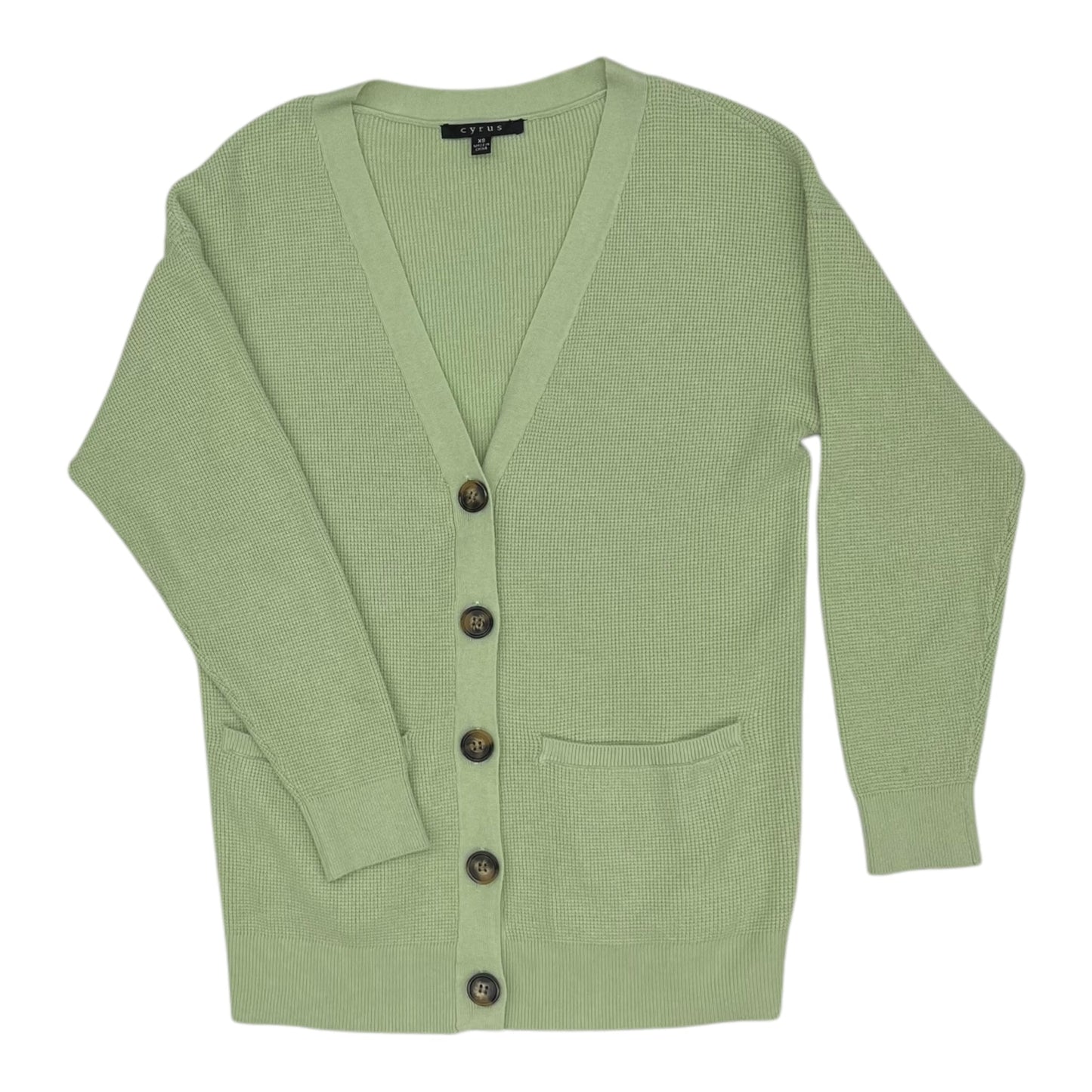 Sweater Cardigan By Cyrus Knits In Green, Size:Xs