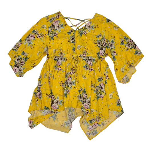 Top 3/4 Sleeve By Torrid In Yellow, Size:M