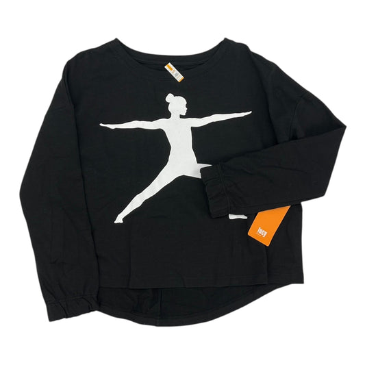 Athletic Top Ls Crewneck By Lucy In Black & White, Size:L