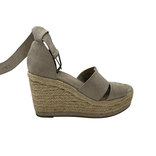 Sandals Heels Wedge By Cme In Tan, Size:7