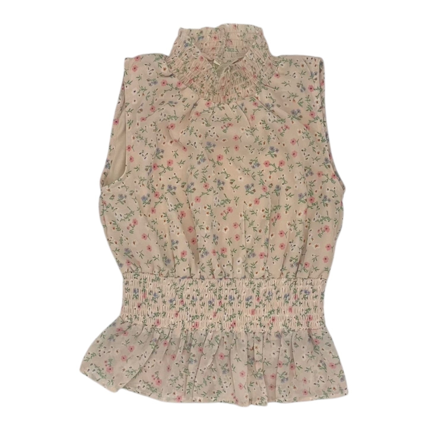 Blouse Sleeveless By Japna In Floral Print, Size:Xs
