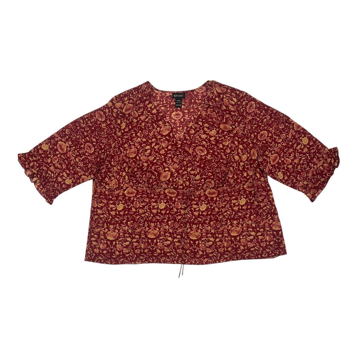 BLOUSE LS by LANE BRYANT In RED, Size: 4X