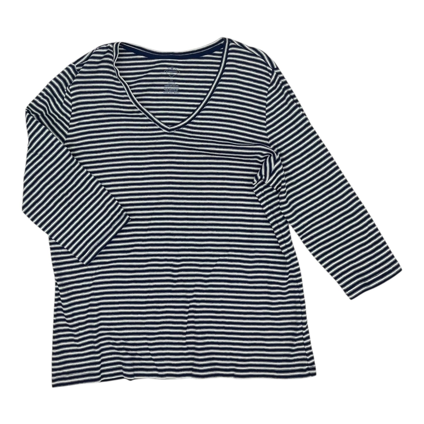 TOP LS BASIC by ST JOHNS BAY in STRIPED PATTERN, Size:XL