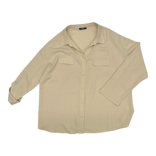 Blouse Ls By Clothes Mentor In Beige, Size:Xxl
