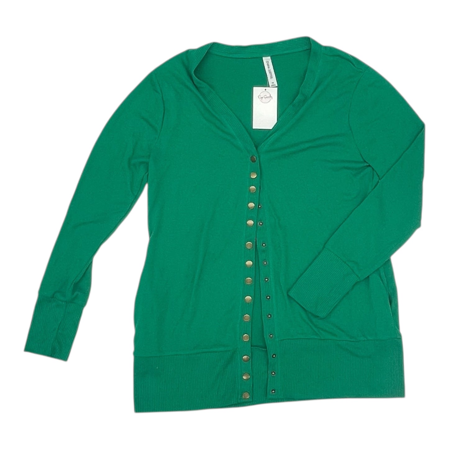Cardigan By Zenana Outfitters In Green, Size:1X