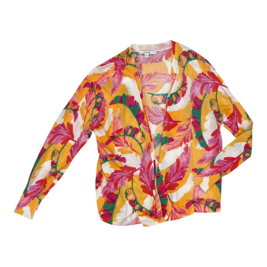 Cardigan By Chicos In Orange & Pink, Size:L