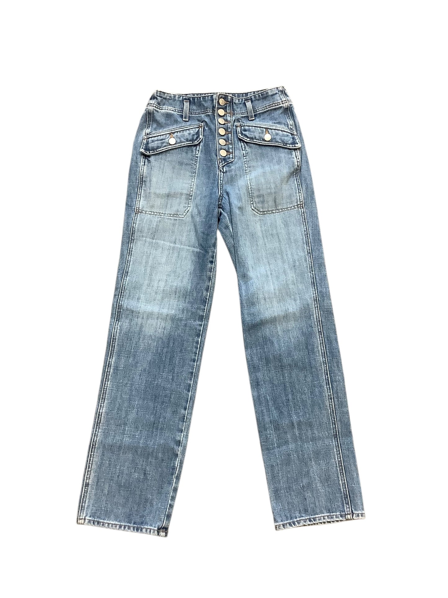 Jeans Straight By Veronica Beard In Blue Denim, Size:4