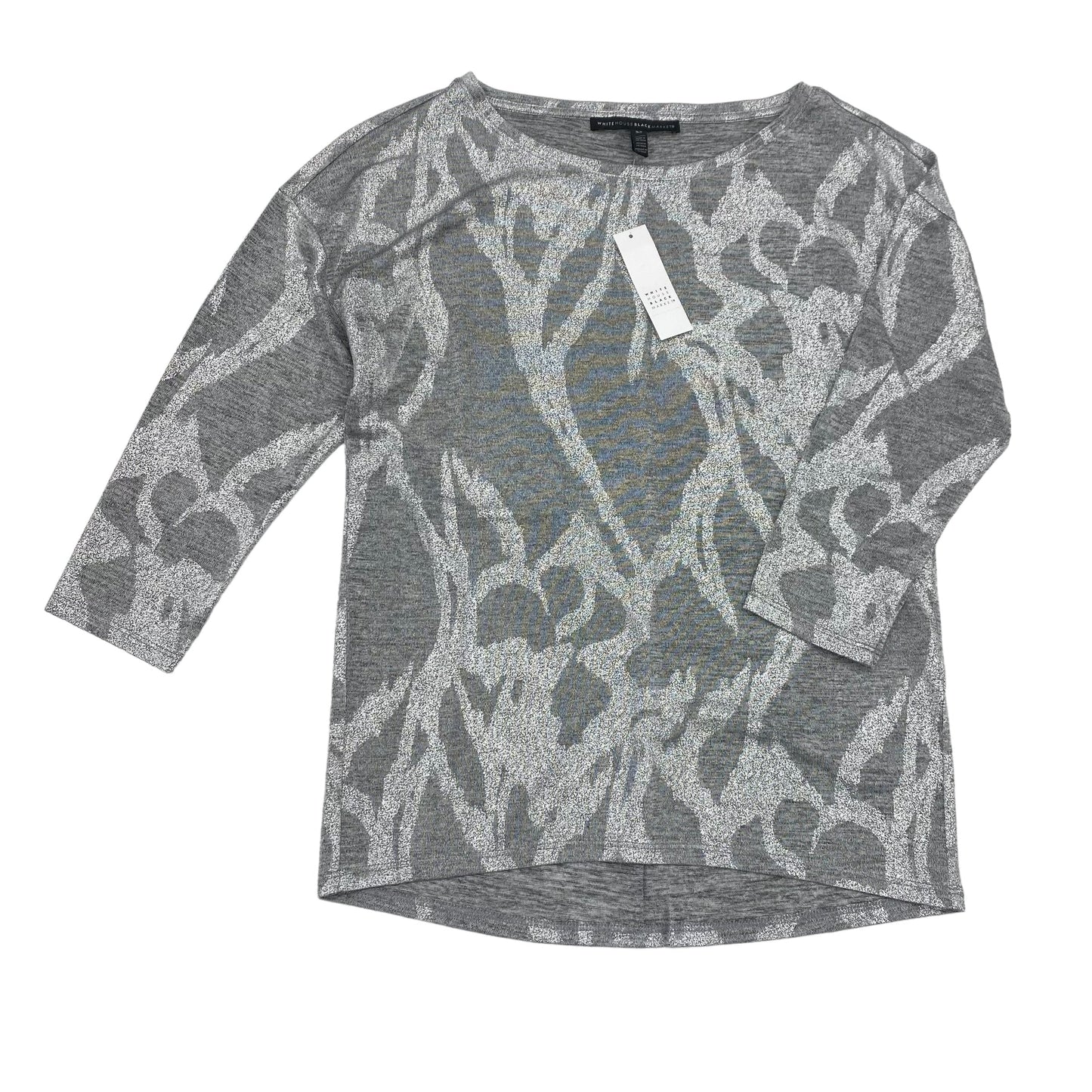 GREY TOP 3/4 SLEEVE by WHITE HOUSE BLACK MARKET Size:XS