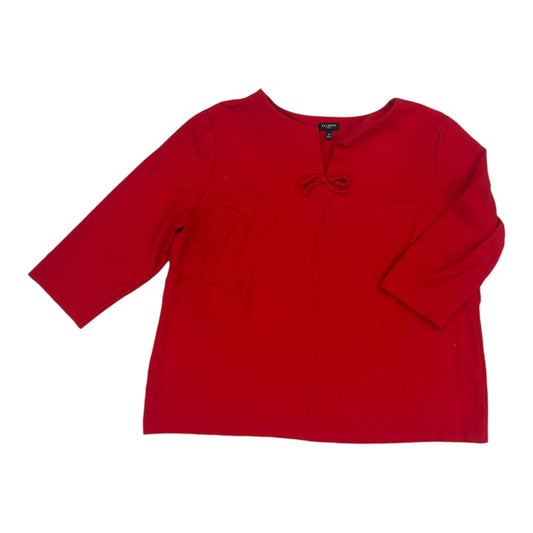 Top 3/4 Sleeve By Talbots In Red, Size:2X