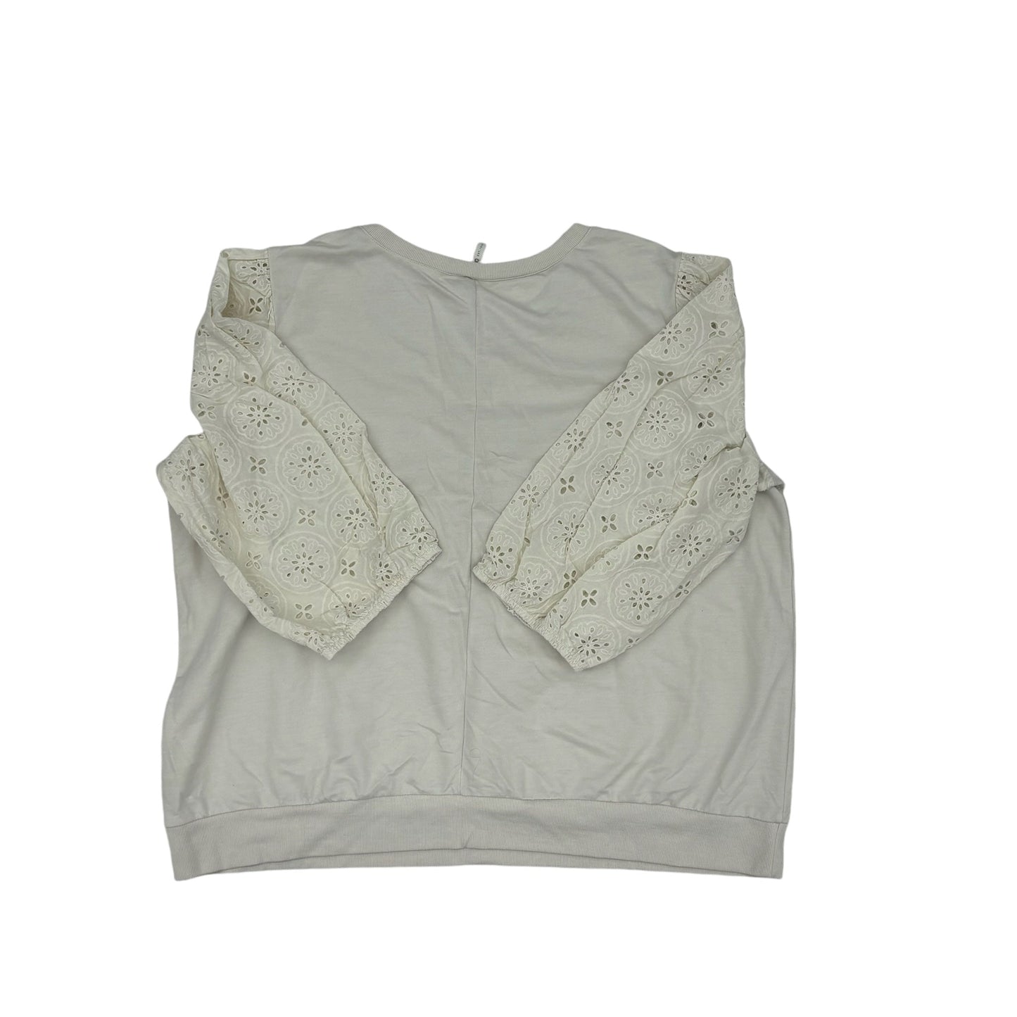 Top 3/4 Sleeve By Cato In Cream, Size:4X