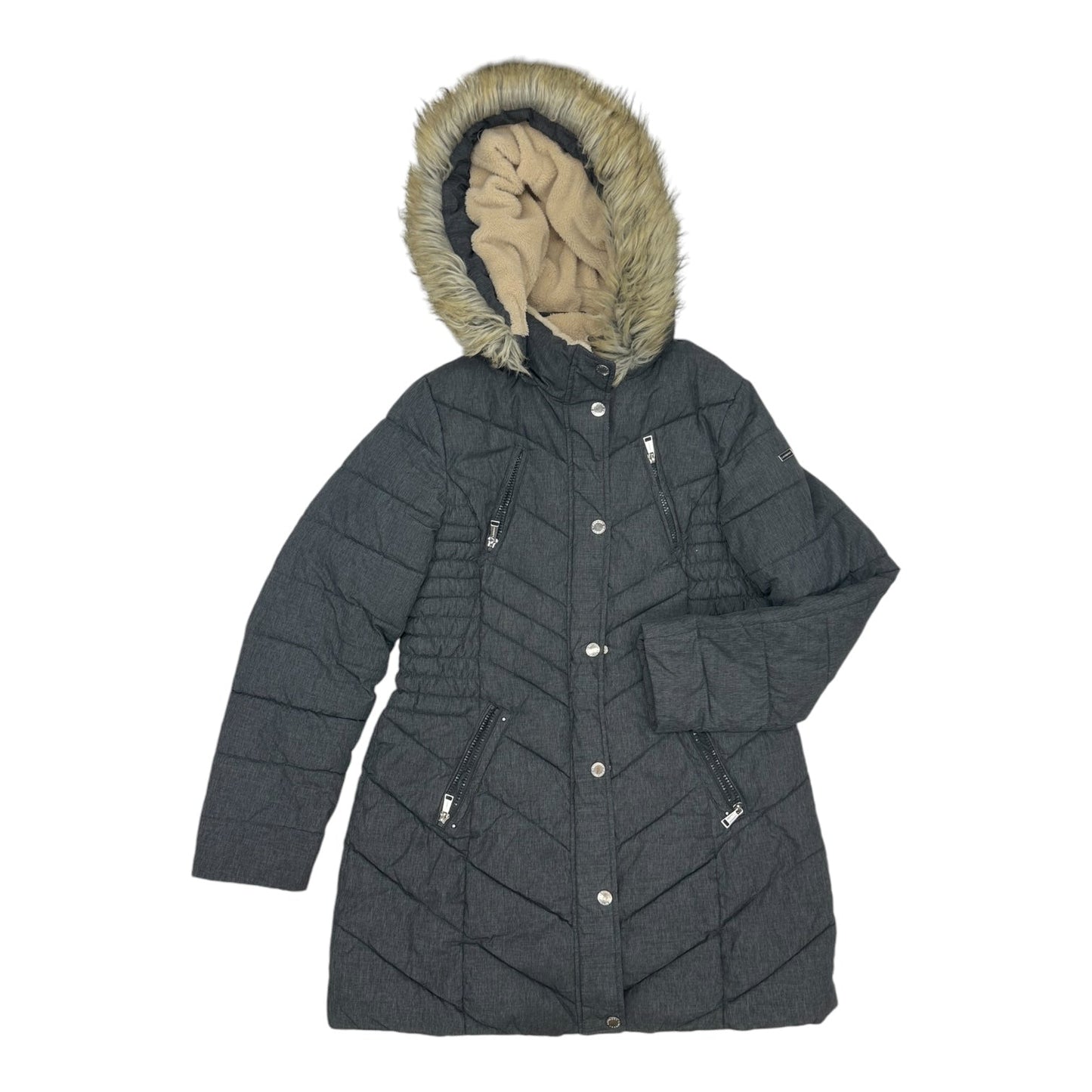 Coat Puffer & Quilted By Laundry In Grey, Size:M