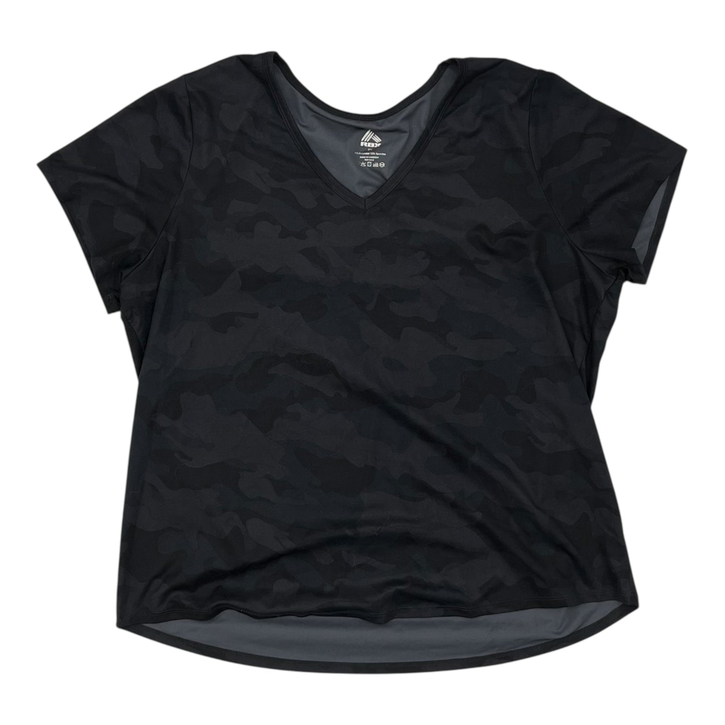 Athletic Top Ss By Rbx In Camouflage Print, Size:2X