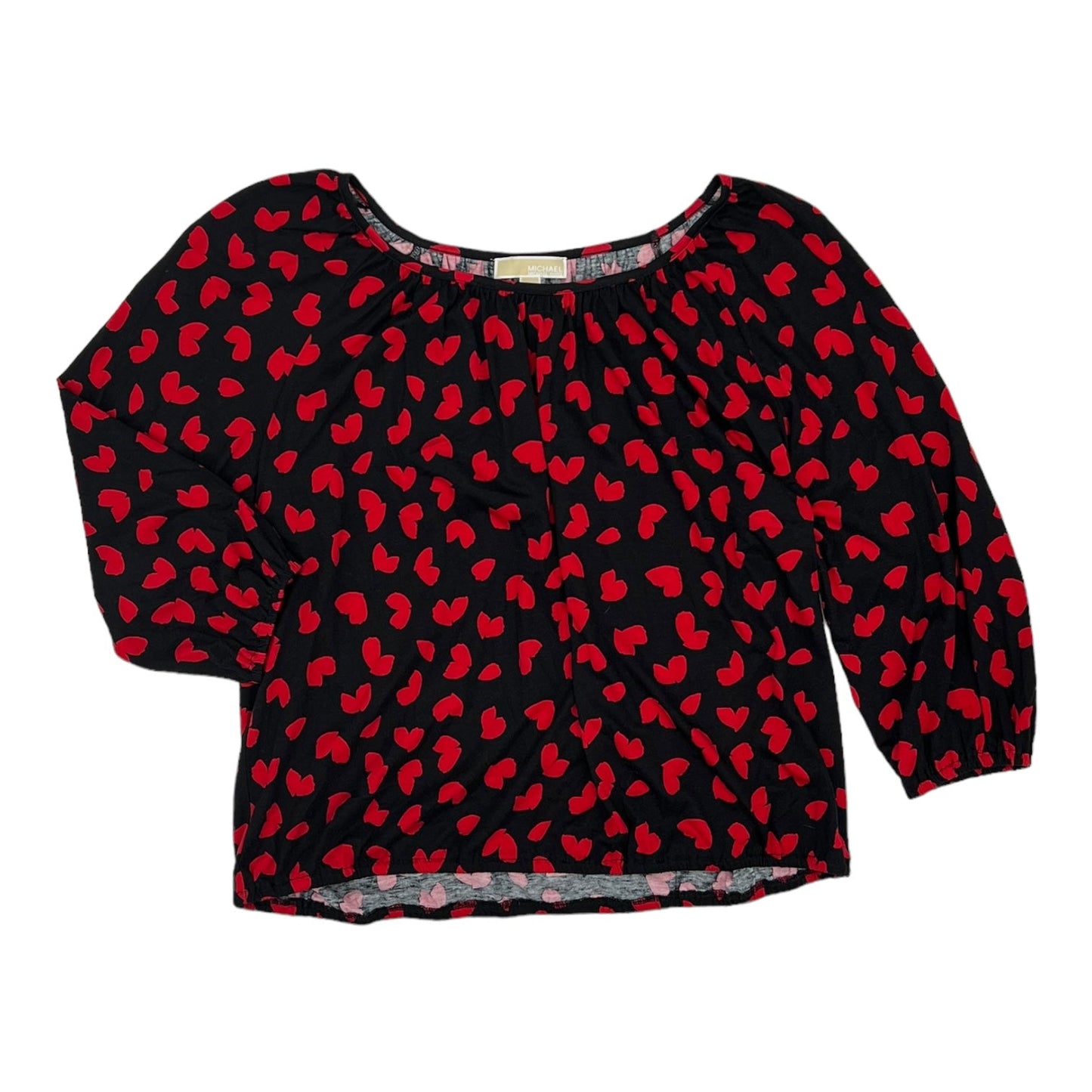 BLACK & RED TOP 3/4 SLEEVE DESIGNER by MICHAEL KORS Size:XL