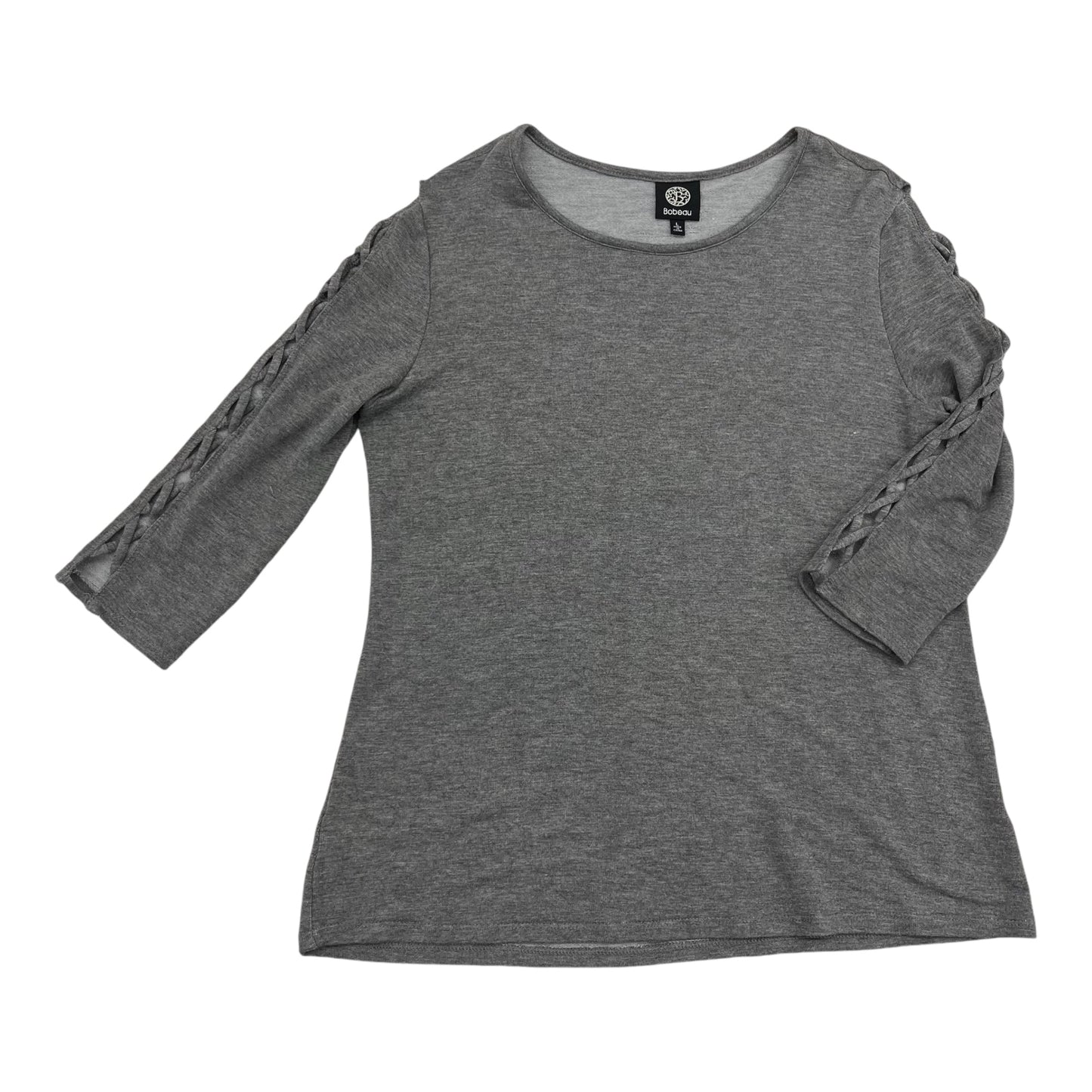 Top 3/4 Sleeve By Bobeau In Grey, Size:L