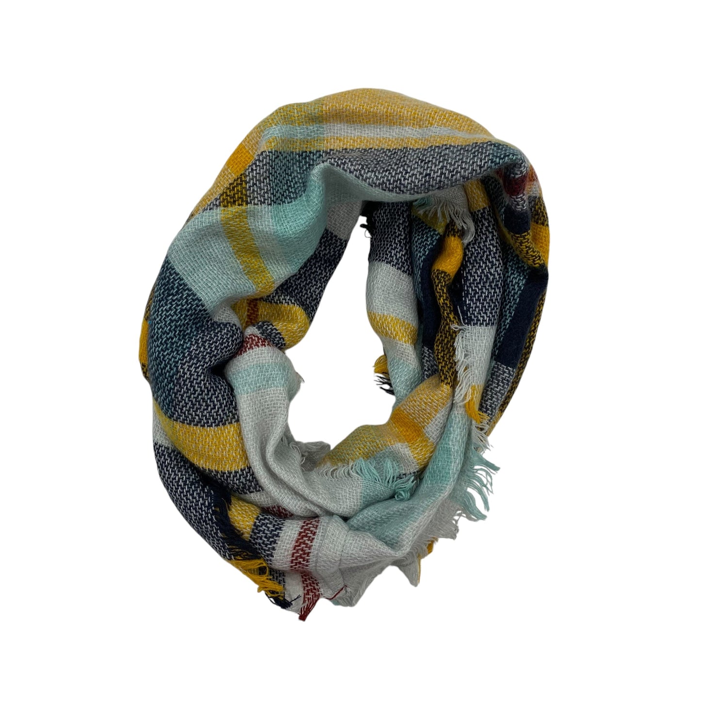 Scarf Infinity By Clothes Mentor In Blue & Yellow