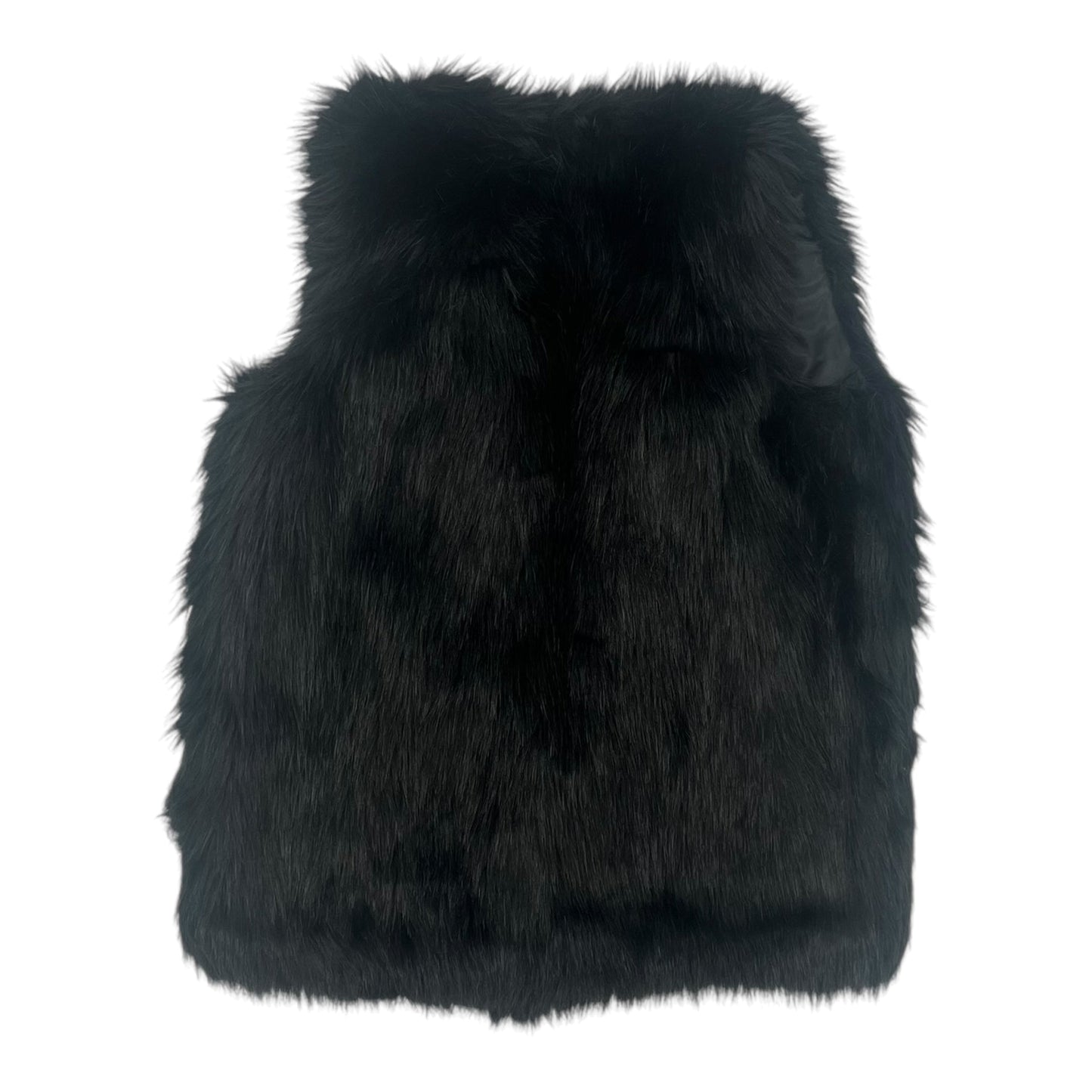 Vest Faux Fur & Sherpa By Time And Tru In Black, Size:M