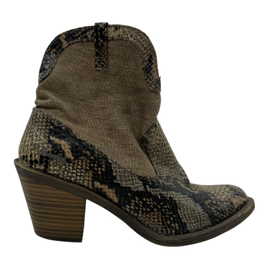 Boots Ankle Heels By Blowfish In Snakeskin Print, Size:8.5