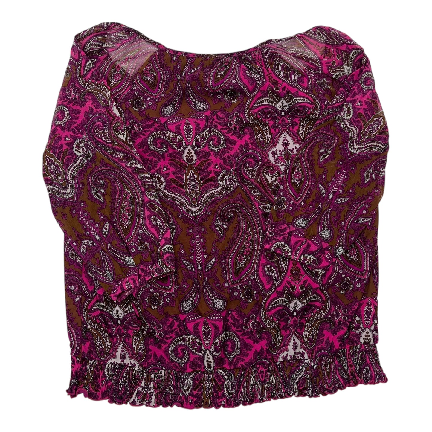 Blouse 3/4 Sleeve By Inc In Purple, Size:1X