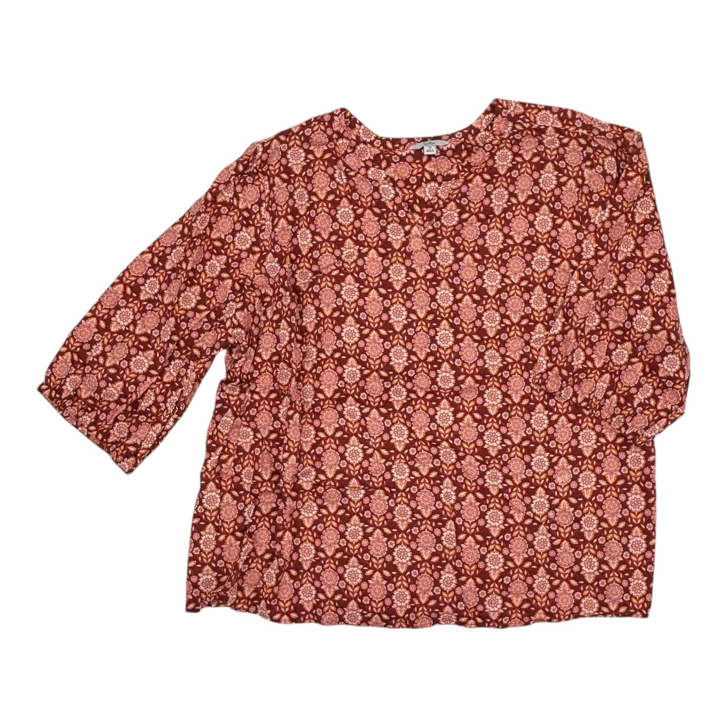 Blouse Ls By Croft And Barrow In Orange, Size:4X