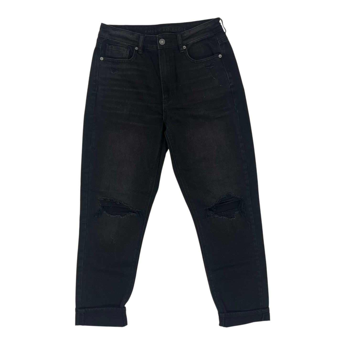 Jeans Boyfriend By American Eagle In Black Denim, Size:6