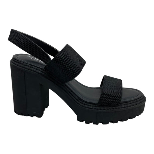 Sandals Heels Block By Steve Madden In Black, Size:9.5